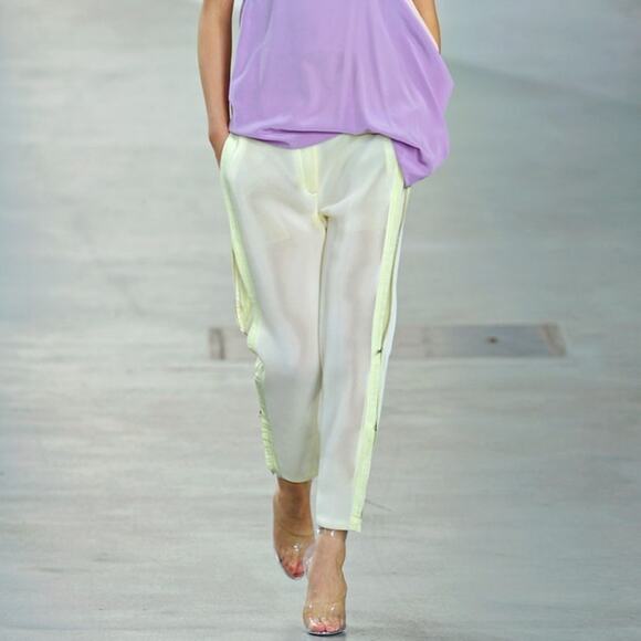 3.1 Phillip Lim Runway Honeycomb Mesh Zip Trousers Size 10 - Picture 3 of 10